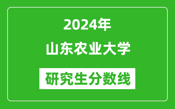 2024年山东农业大学研究生分数线一览表(含2023年历年)