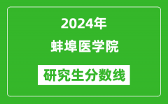 2024年蚌埠医学院研究生分数线一览表（含2023年历年）