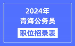 2024年青海公务员职位招录表_青海公务员报考岗位表