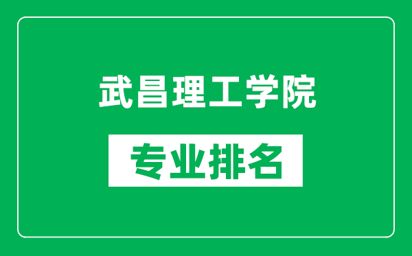 武昌理工学院专业排名一览表,武昌理工学院哪些专业比较好