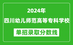 2024年四川幼儿师范高等专科学校单招录取分数线