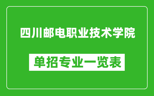 四川邮电职业技术学院单招专业一览表