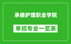 承德护理职业学院单招专业一览表