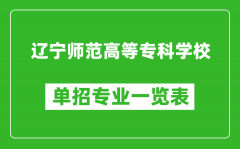 辽宁师范高等专科学校单招专业一览表