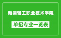 新疆轻工职业技术学院单招专业一览表