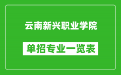 云南新兴职业学院单招专业一览表