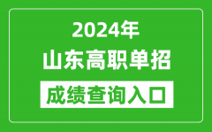 2024年山东高职单招成绩查询系统入口