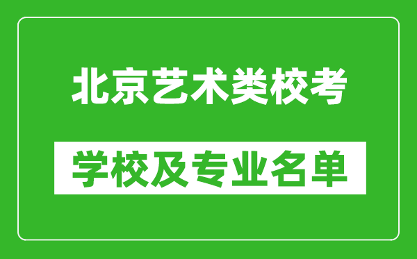北京艺术类专业校考学校及专业名单