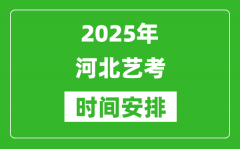 2025年河北艺考时间具体是什么时候？