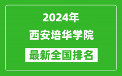 2024年西安培华学院排名全国多少_最新全国排名第几？