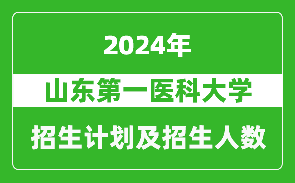 山东第一医科大学2024年在河南的招生计划和招生人数