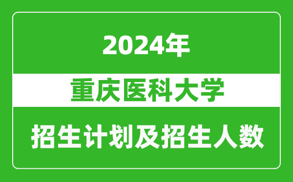 重庆医科大学2024年在河南的招生计划和招生人数