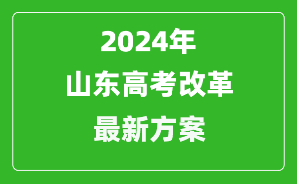 2024年山东高考模式是什么,山东2024高考改革最新方案