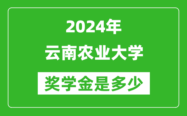 2024年云南农业大学奖学金多少钱,覆盖率是多少？