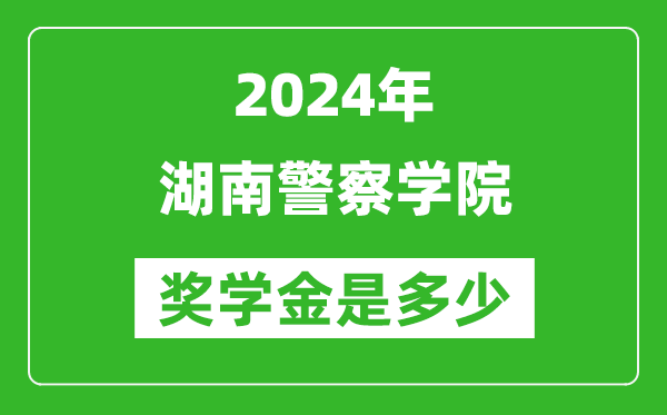 2024年湖南警察学院奖学金多少钱,覆盖率是多少？