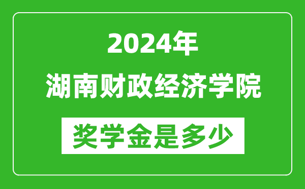 2024年湖南财政经济学院奖学金多少钱,覆盖率是多少？