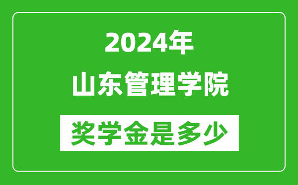 2024年山东管理学院奖学金多少钱,覆盖率是多少？