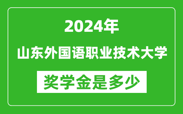 2024年山东外国语职业技术大学奖学金多少钱,覆盖率是多少？