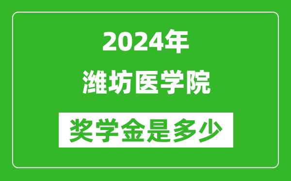 2024年潍坊医学院奖学金多少钱,覆盖率是多少？