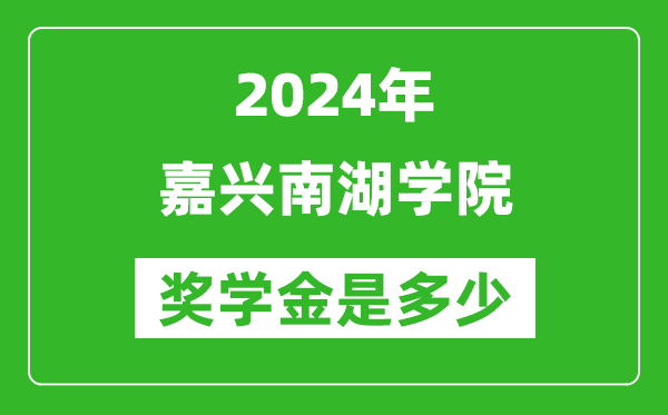 2024年嘉兴南湖学院奖学金多少钱,覆盖率是多少？