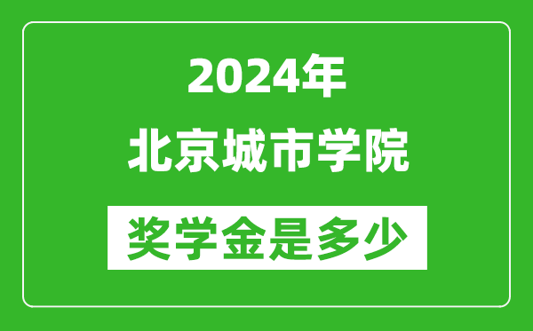 2024年北京城市学院奖学金多少钱,覆盖率是多少？