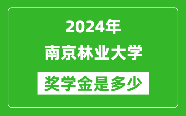 2024年南京林业大学奖学金多少钱,覆盖率是多少？