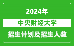 中央财经大学2024年在重庆的招生计划及招生人数