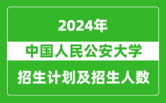 中国人民公安大学2024年在海南的招生计划及招生人数
