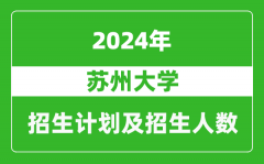 苏州大学2024年在新疆的招生计划及招生人数