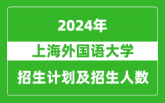 上海外国语大学2024年在新疆的招生计划及招生人数