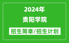 贵阳学院2024年高考招生简章及各省招生计划人数