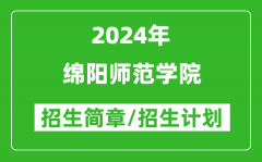 绵阳师范学院2024年高考招生简章及各省招生计划人数