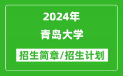 青岛大学2024年高考招生简章及各省招生计划人数