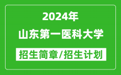 山东第一医科大学2024年高考招生简章及各省招生计划人数