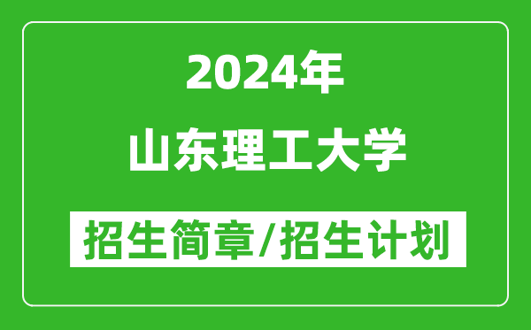 山东理工大学2024年高考招生简章及各省招生计划人数