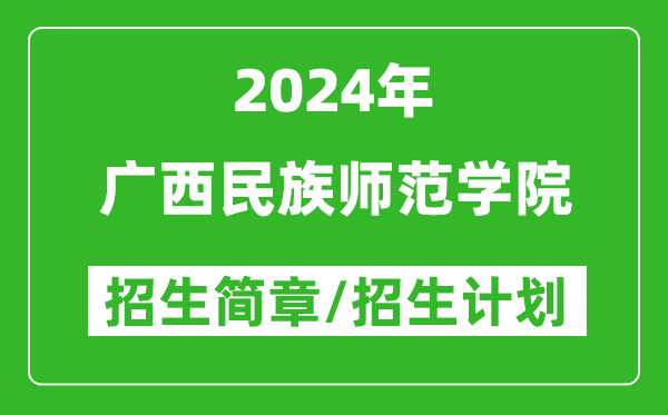 广西民族师范学院2024年高考招生简章及各省招生计划人数