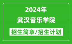 武汉音乐学院2024年高考招生简章及各省招生计划人数