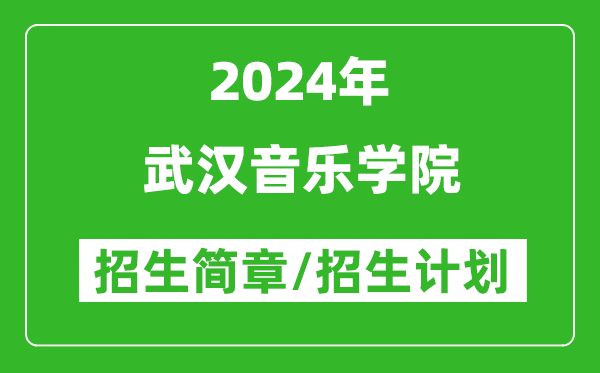 武汉音乐学院2024年高考招生简章及各省招生计划人数