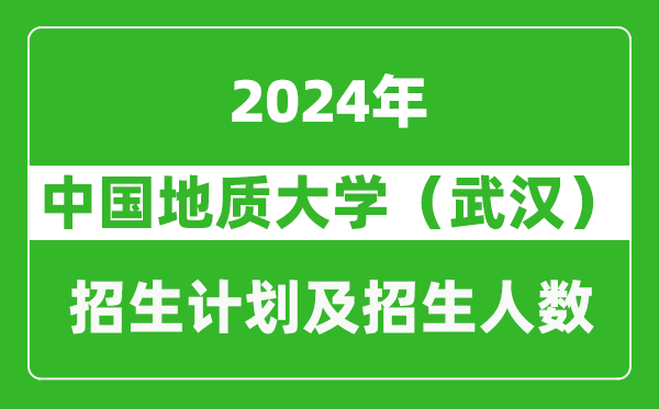 中国地质大学（武汉）2024年在黑龙江的招生计划及招生人数