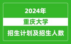 重庆大学2024年在四川的招生计划及招生人数