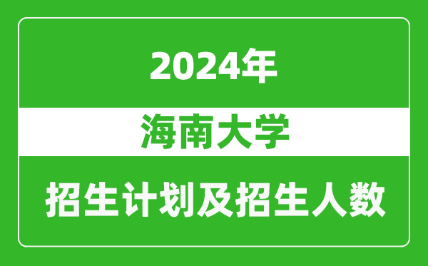 海南大学2024年在江西的招生计划及招生人数
