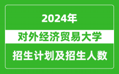 对外经济贸易大学2024年在江西的招生计划及招生人数