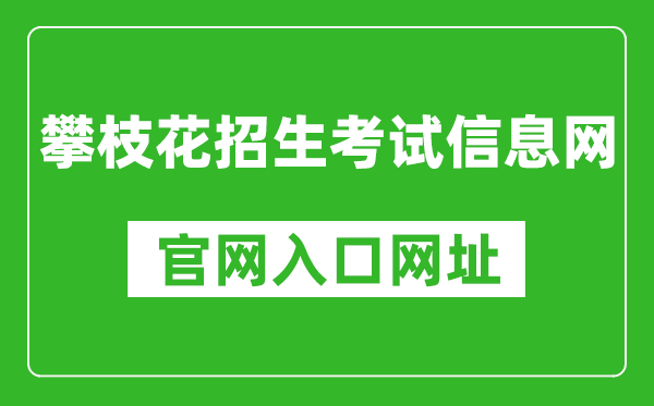 攀枝花招生考试信息网官网入口网址:https://www.pzhzb.cn/