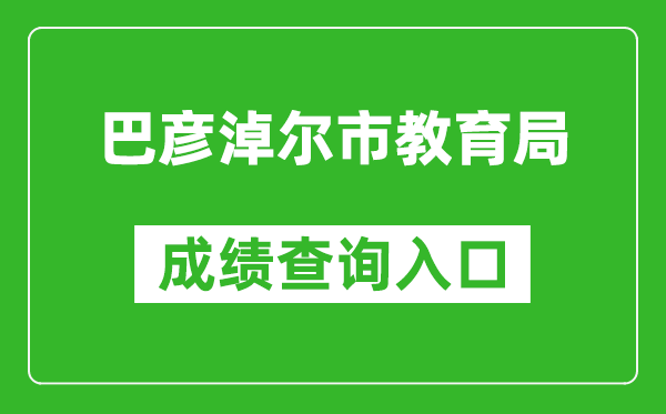 巴彦淖尔市教育局中考成绩查询入口：http://zwfw.nmg.gov.cn/pub/150000/custom/zt