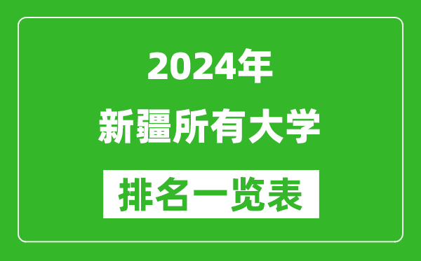 2024年新疆所有大学排名一览表（55所）