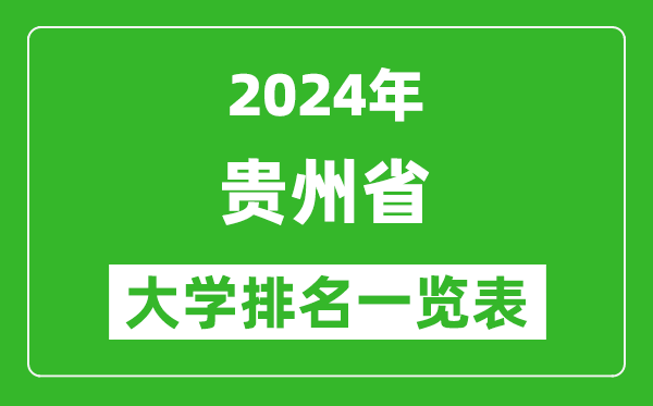 2024年贵州省大学排名一览表(75所)