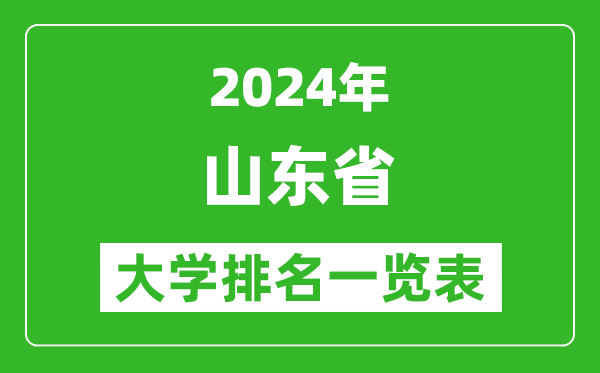 2024年山东省大学排名一览表(153所)