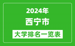 2024年西宁市大学排名一览表（10所）