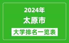 2024年太原市大学排名一览表（39所）