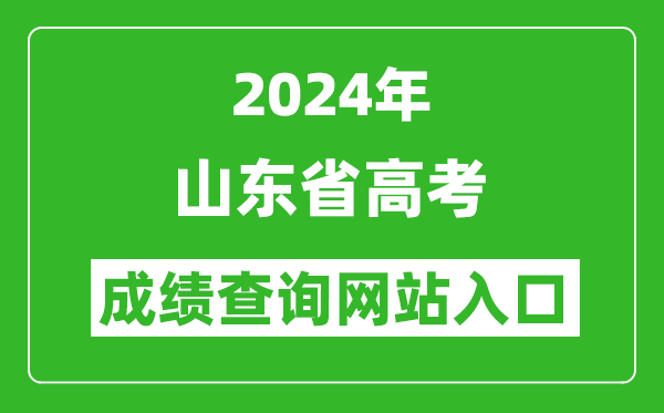 2024年山东省高考成绩查询网站入口（https://www.sdzk.cn/）